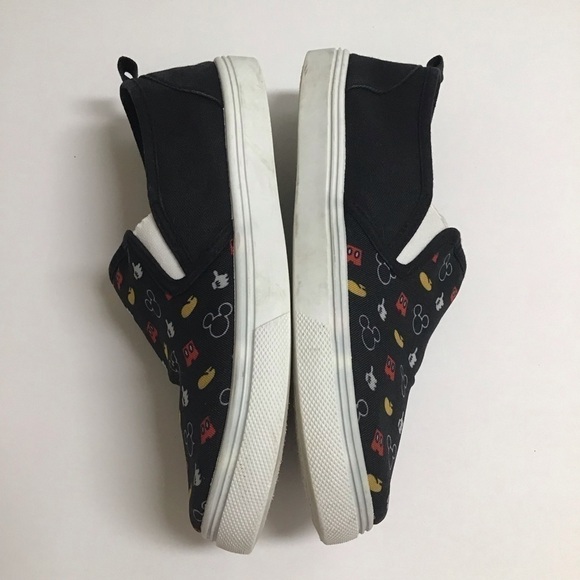 Disney Mickey Mouse Ears Kids SZ 3 8-9 Yrs Youth Slip On Shoes Canvas Sneakers - Picture 8 of 16